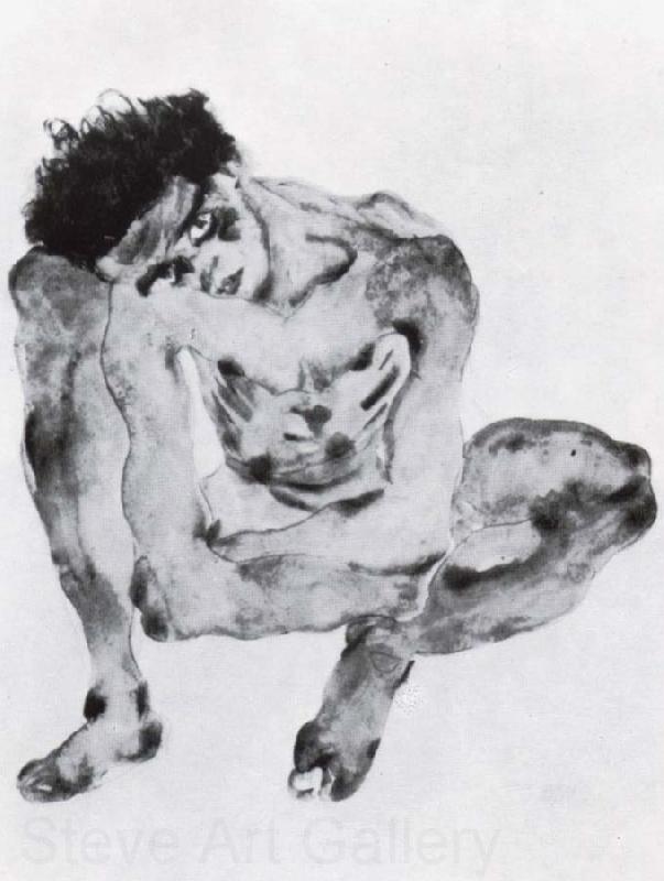 Egon Schiele Crouching figure Germany oil painting art